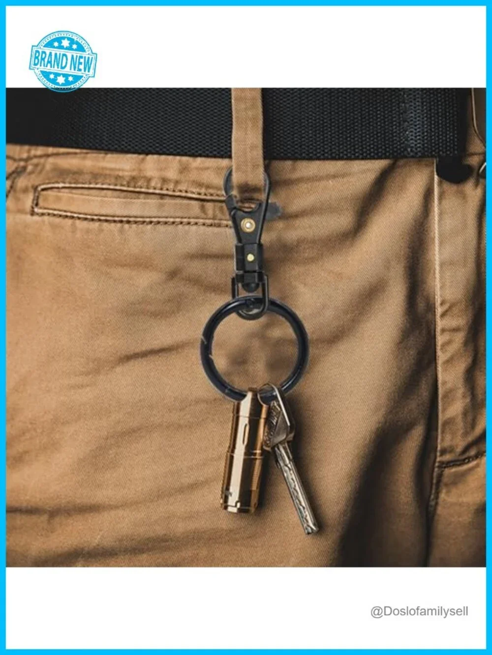 Lightweight Durable Nylon-Plastic Quick-Release 360° Swivel Keychain Clip